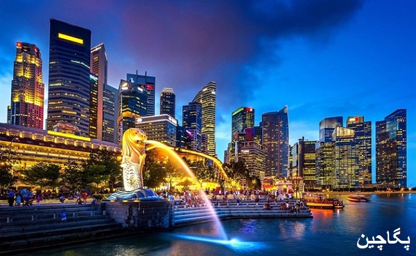 نمای خیره کننده سنگاپور در شب